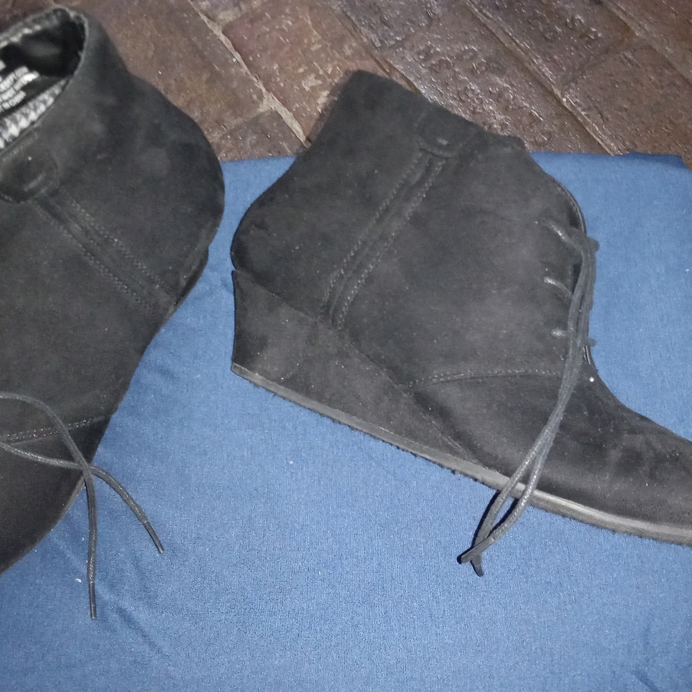 Marbella black wedge booties